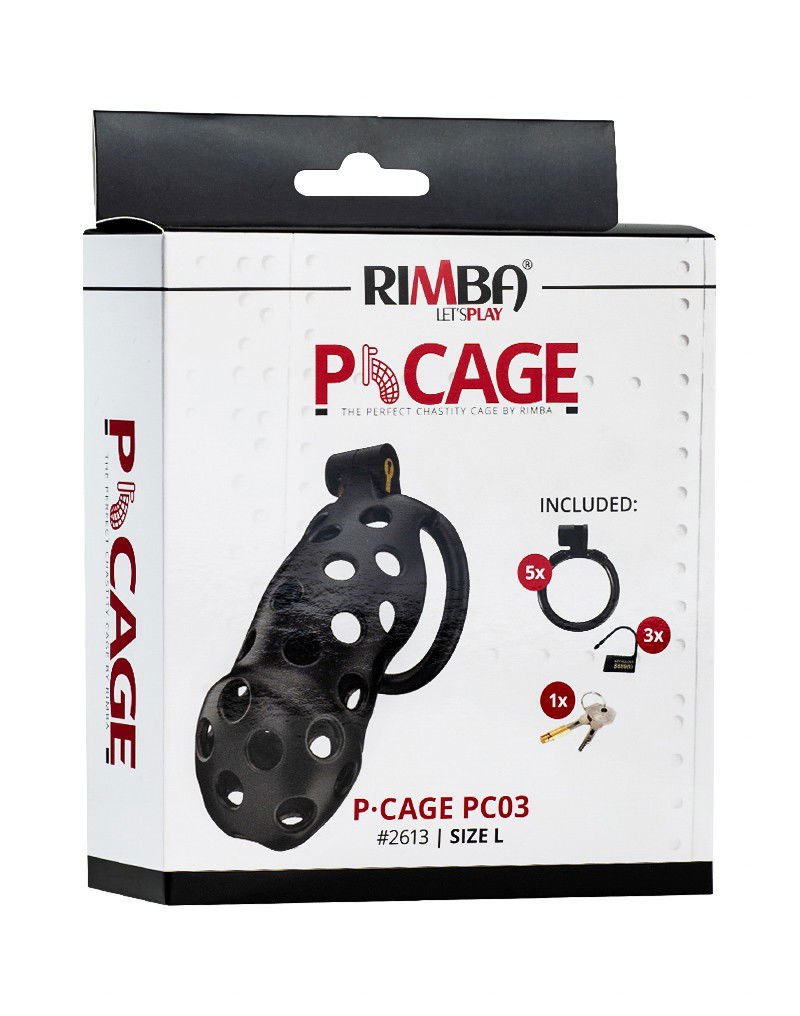 Rimba P-Cage - P-Cage PC03 - Peniskooi Maat L - Zwart
