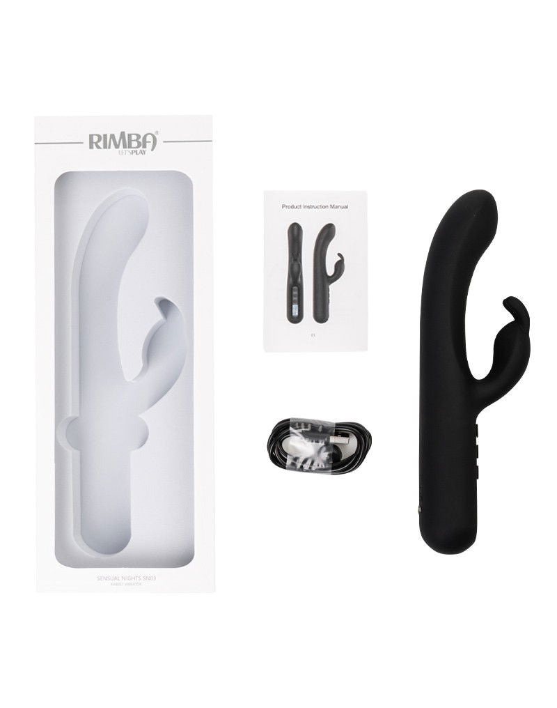 Rimba Toys - Sensual Nights SN03 - Rabbit Vibrator - Zwart