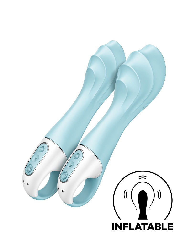 Satisfyer - Air Pump Vibrator 5+ - Opblaasbare G-Spot Vibrator (met App Control) - Blauw