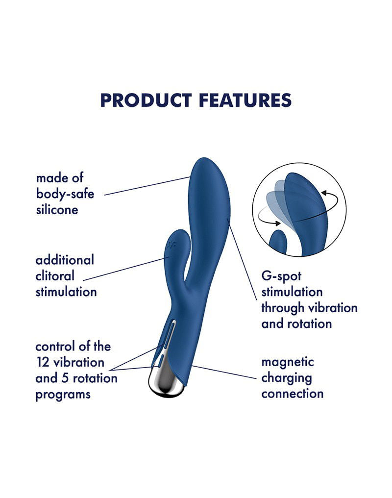 Satisfyer - Spinning Rabbit 1 - Rabbit Vibrator - Blauw