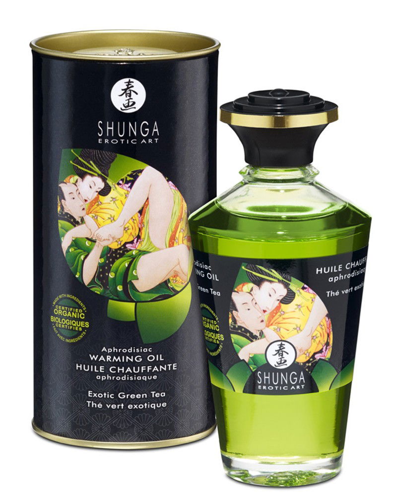 Shunga - Verwarmende Olie - Exotic Green Tea - 100 ml