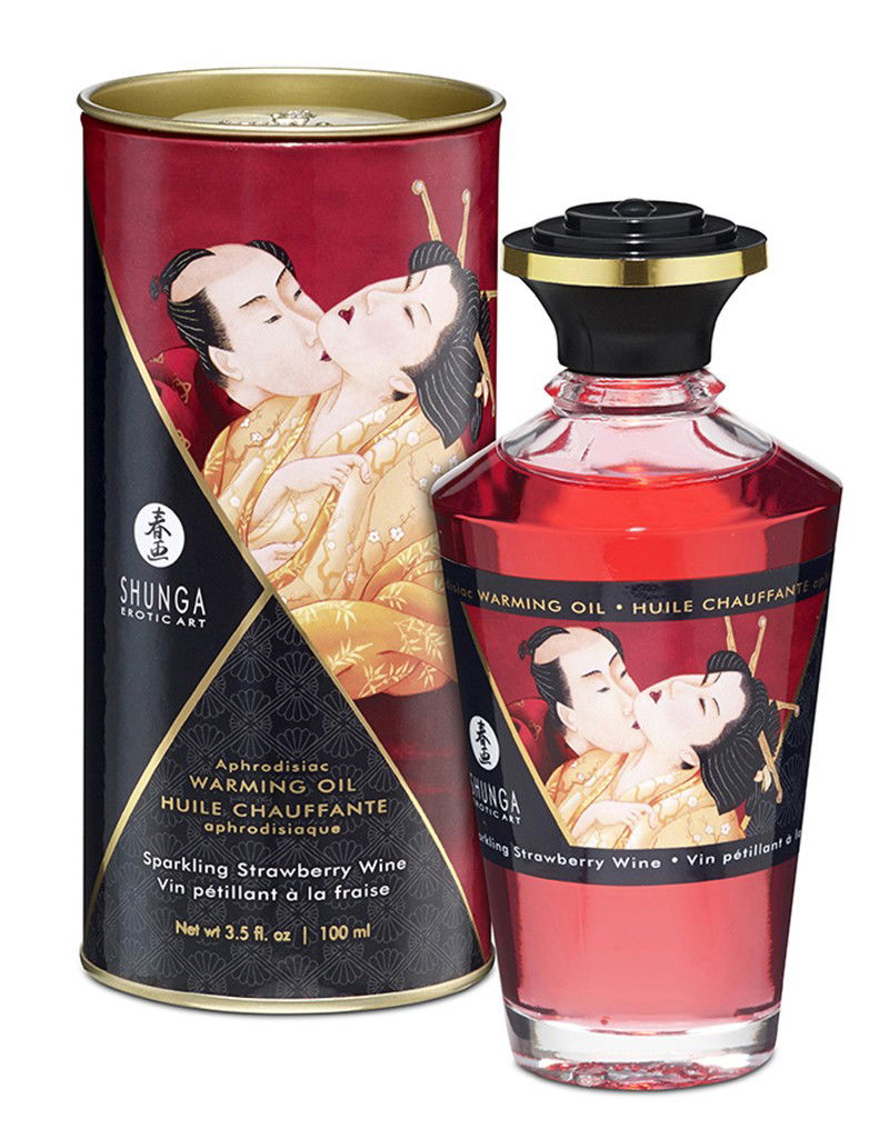 Shunga - Verwarmende Olie - Sparkling Strawberry Wine - 100 ml