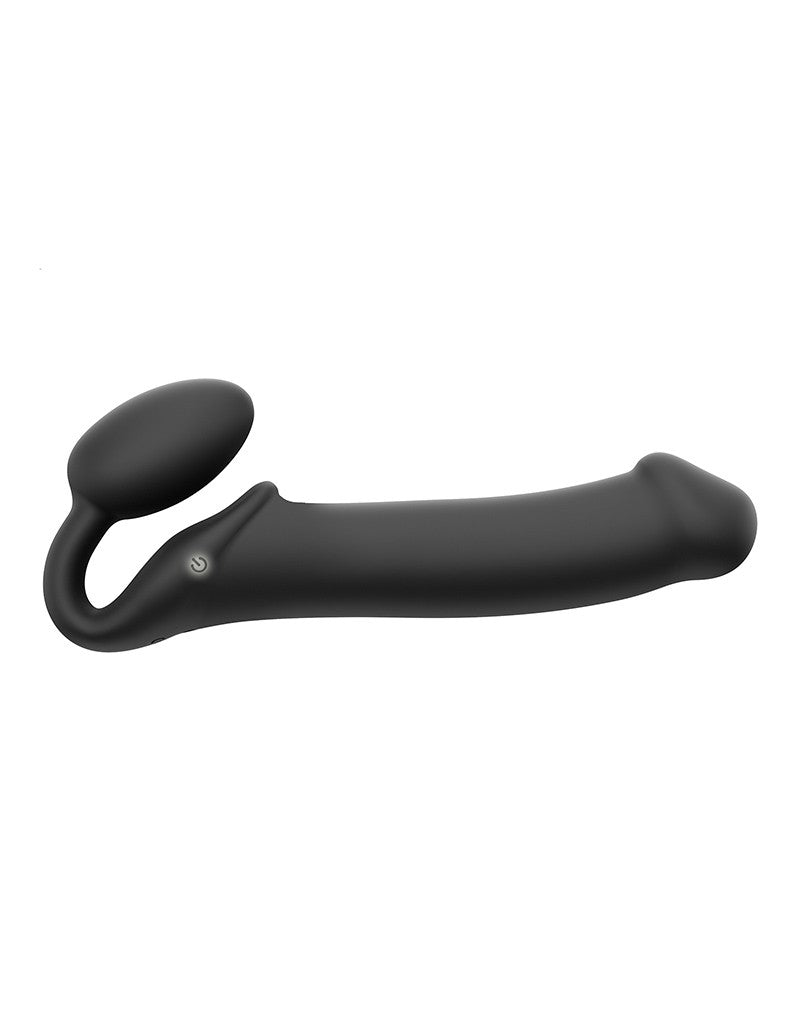 Strap-On-Me - Buigbare Strap-On Vibrator met Afstandsbediening Maat XL - Zwart