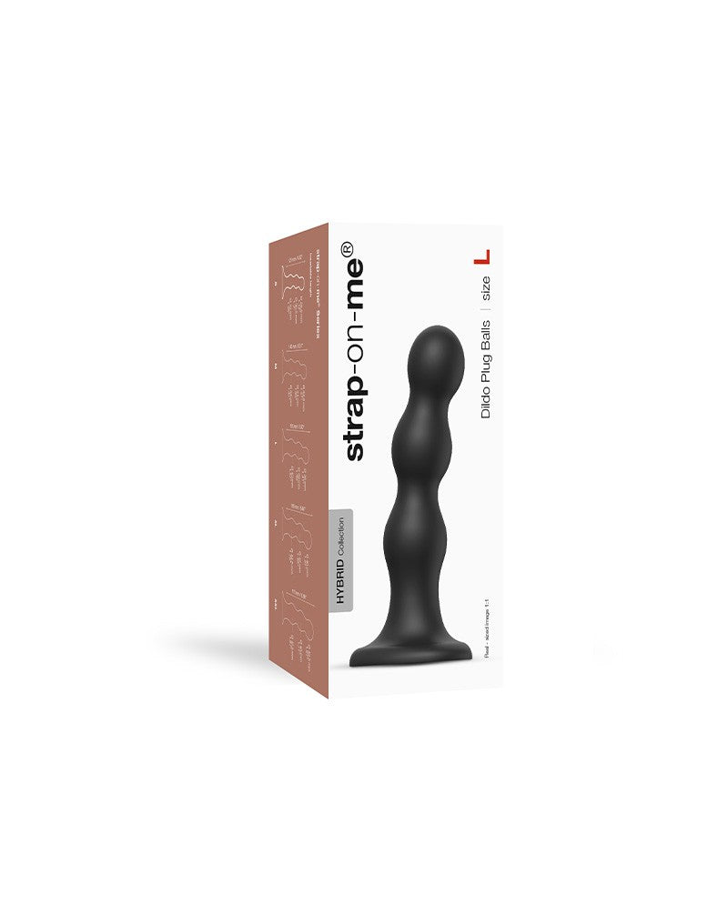 Strap-On-Me - Dildo Plug Balls Maat L - Zwart