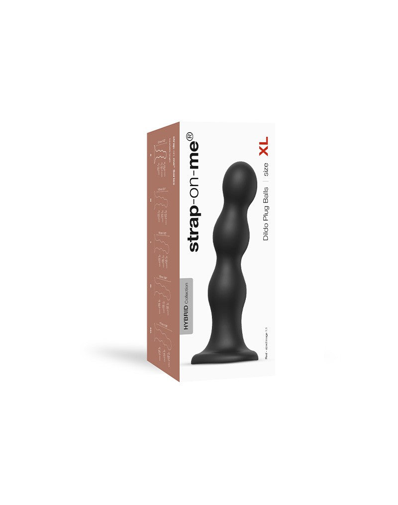 Strap-On-Me - Dildo Plug Balls Maat XL - Zwart