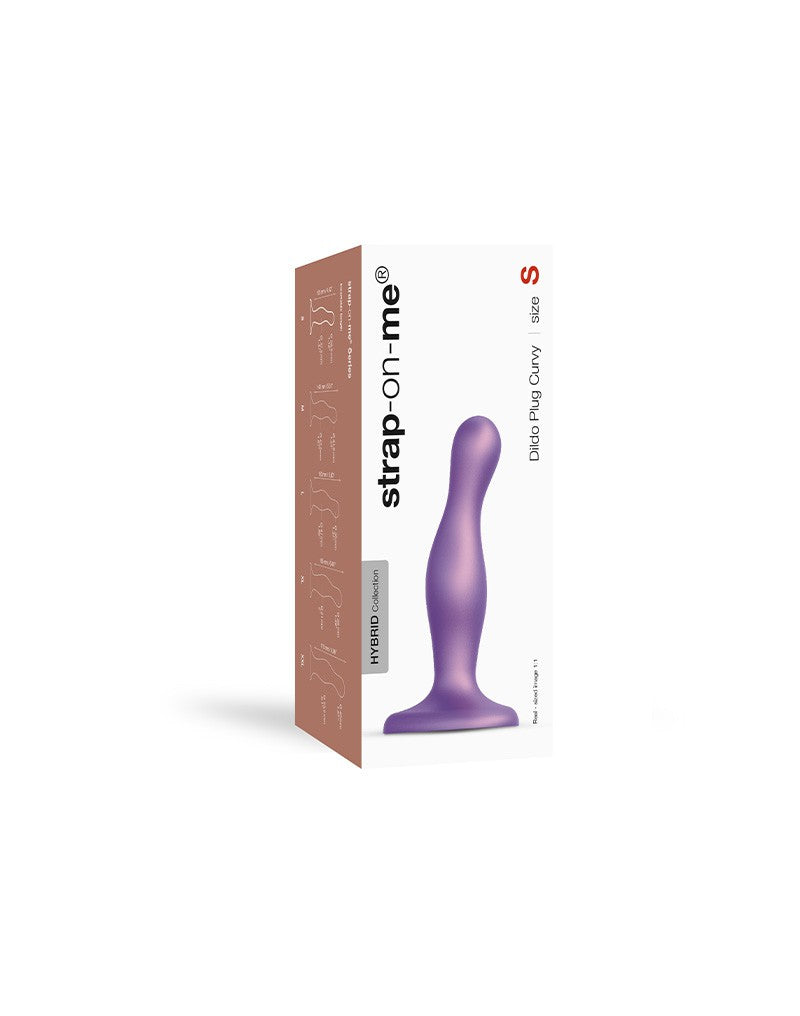 Strap-On-Me - Dildo Plug Curvy Maat S - Metallic Paars