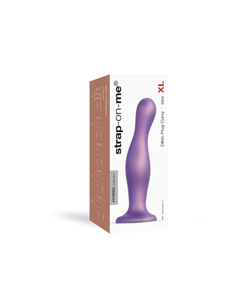 Strap-On-Me - Dildo Plug Curvy Maat XL - Metallic Paars