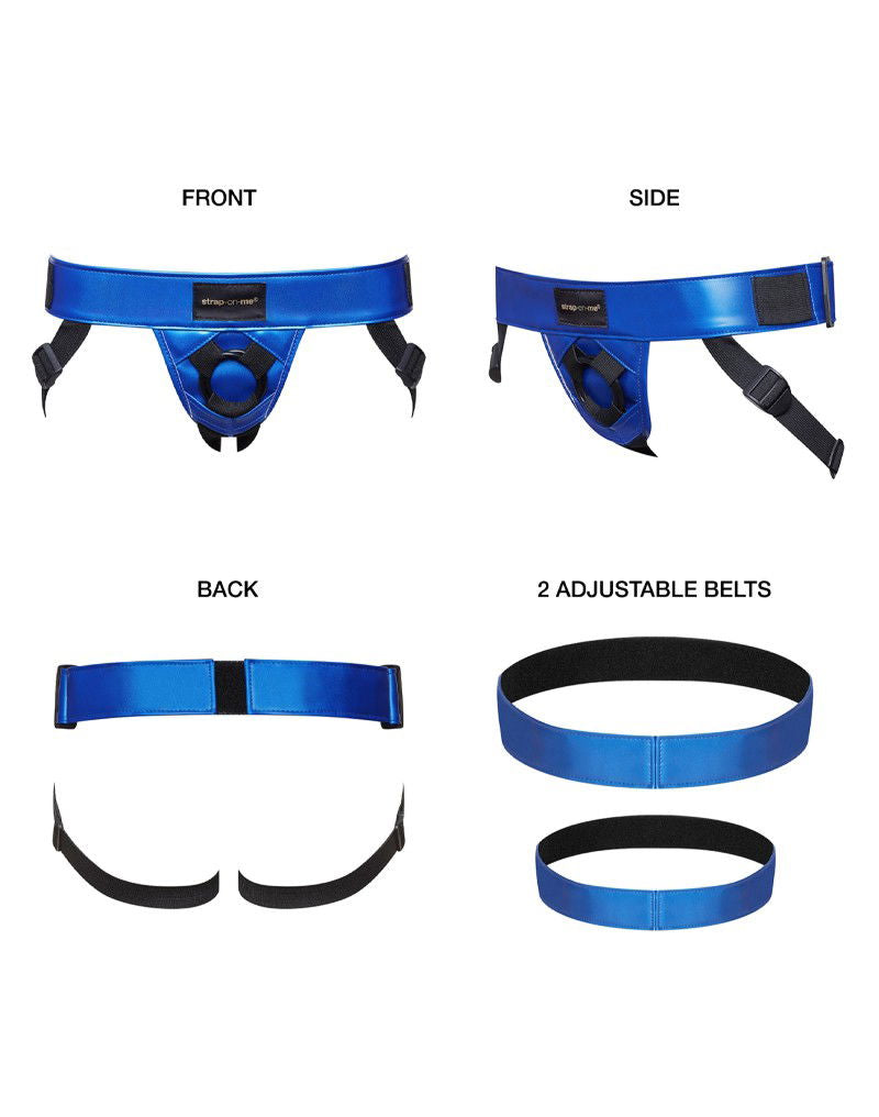 Strap-On-Me - Harness Curious - Strap-On Harnas One Size - Metallic Blauw