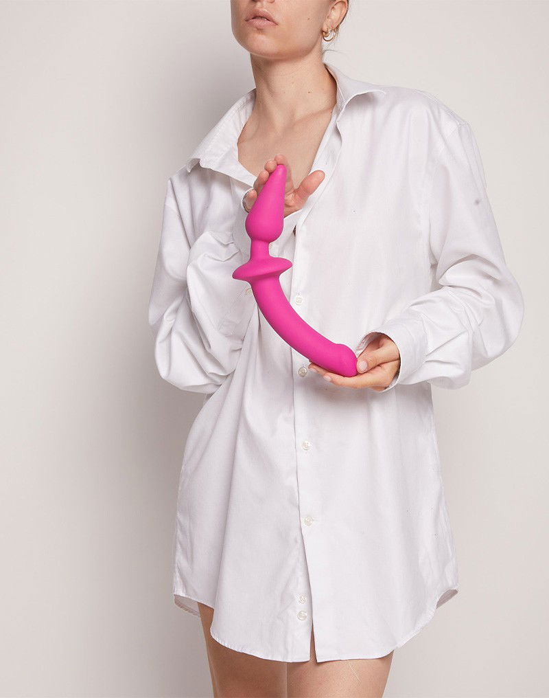 Strap-On-Me - Semi-Realistische Switch Plug-In - 2-in-1 Dildo & Butt Plug Maat S - Roze