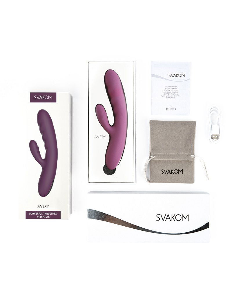 SVAKOM - Avery - Thrusting Rabbit Vibrator - Paars