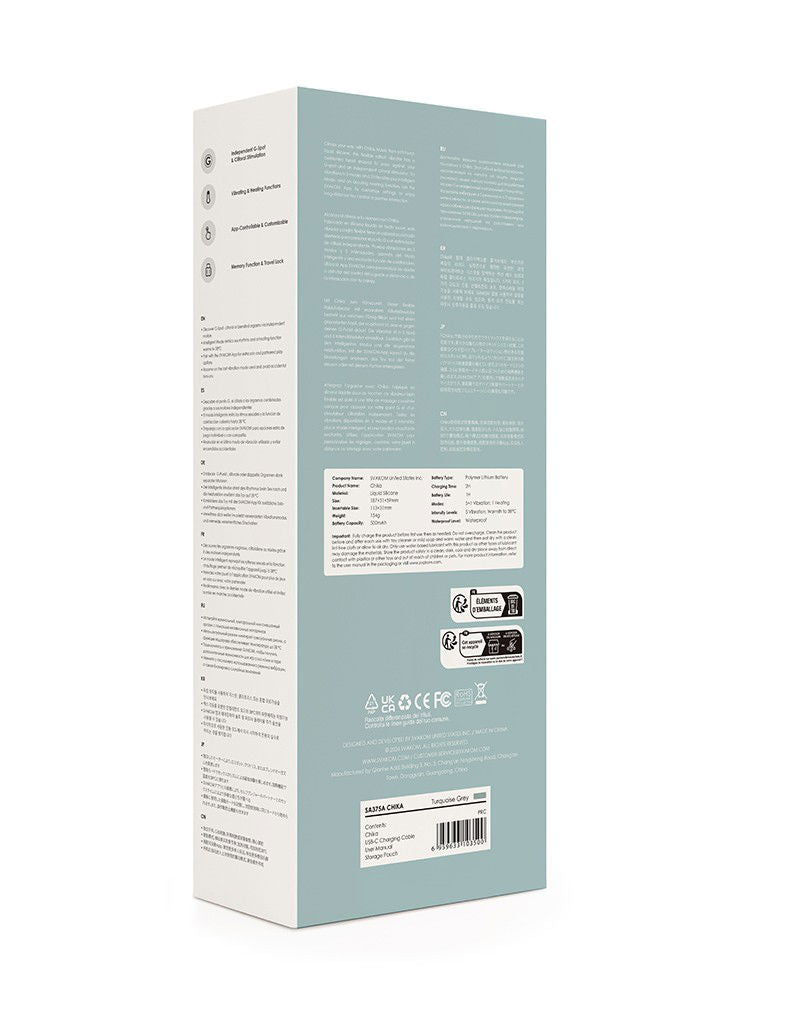 SVAKOM - Chika - verwarmende Rabbit Vibrator App controlled  - Grijs