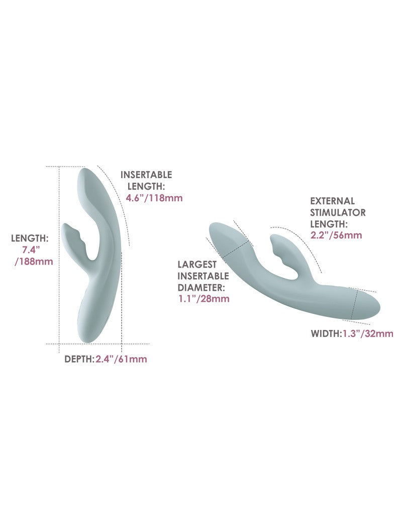 SVAKOM - Chika - verwarmende Rabbit Vibrator App controlled  - Grijs