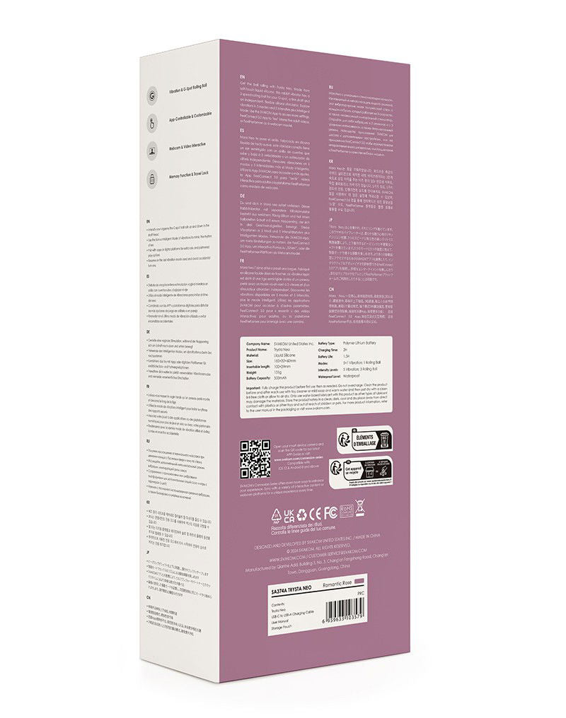 SVAKOM - Trysta Neo - Interactive Rabbit Vibrator with G-Spot Ball - Pink