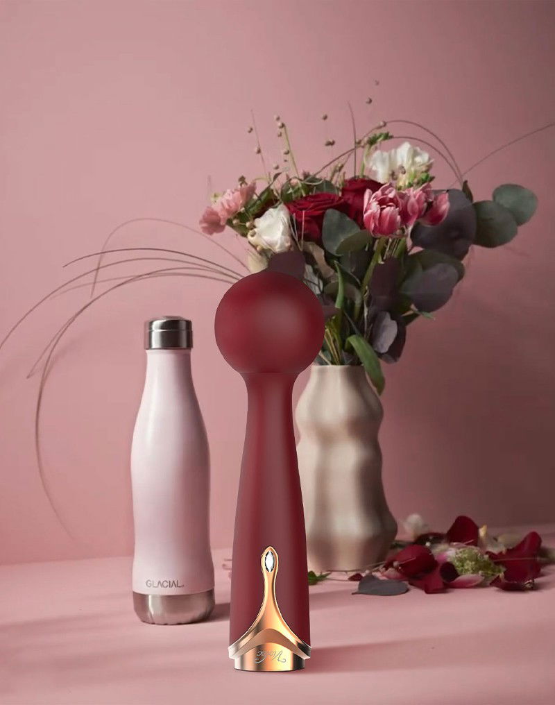 Viotec - Firelick - Mini Wand Vibrator - Goud & Wijnrood