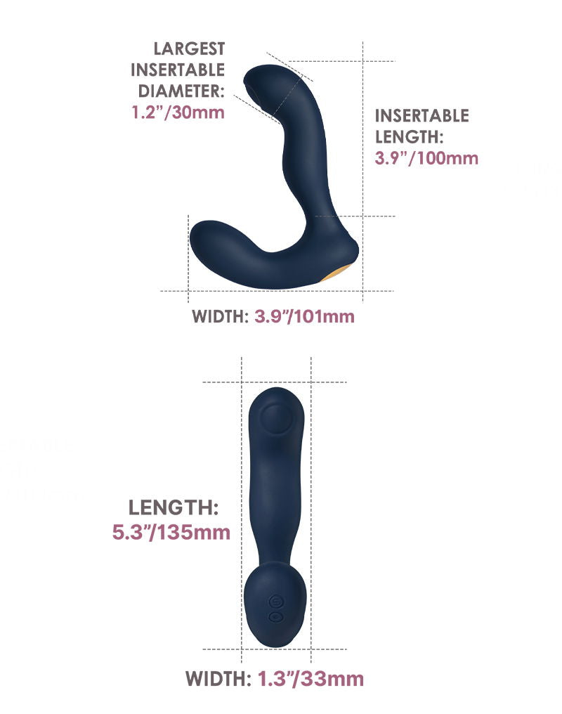 SVAKOM - Iker Neo - Interactieve Pulserende Prostaat Vibrator, Appbediening - Marineblauw