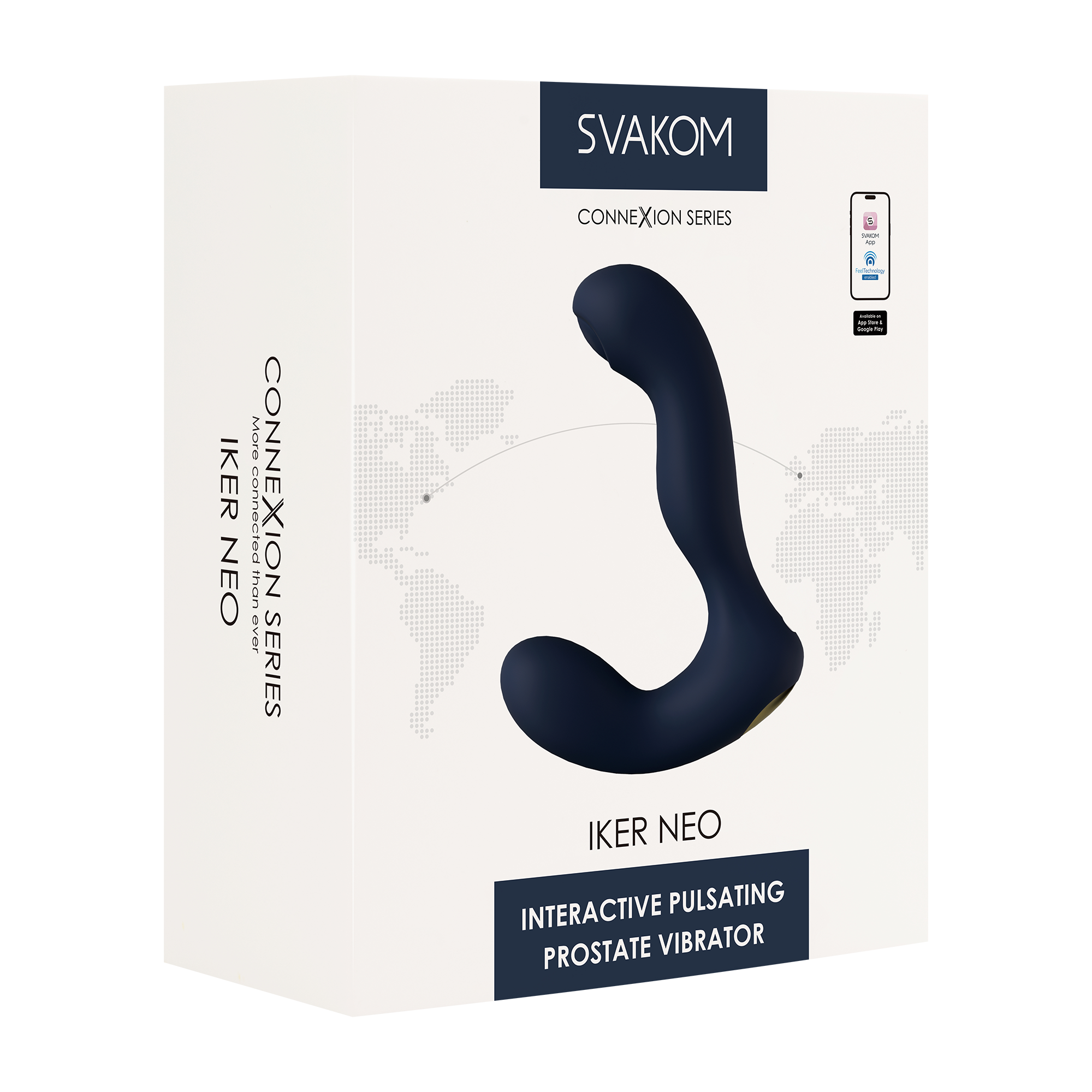 SVAKOM - Iker Neo - Interactieve Pulserende Prostaat Vibrator, Appbediening - Marineblauw