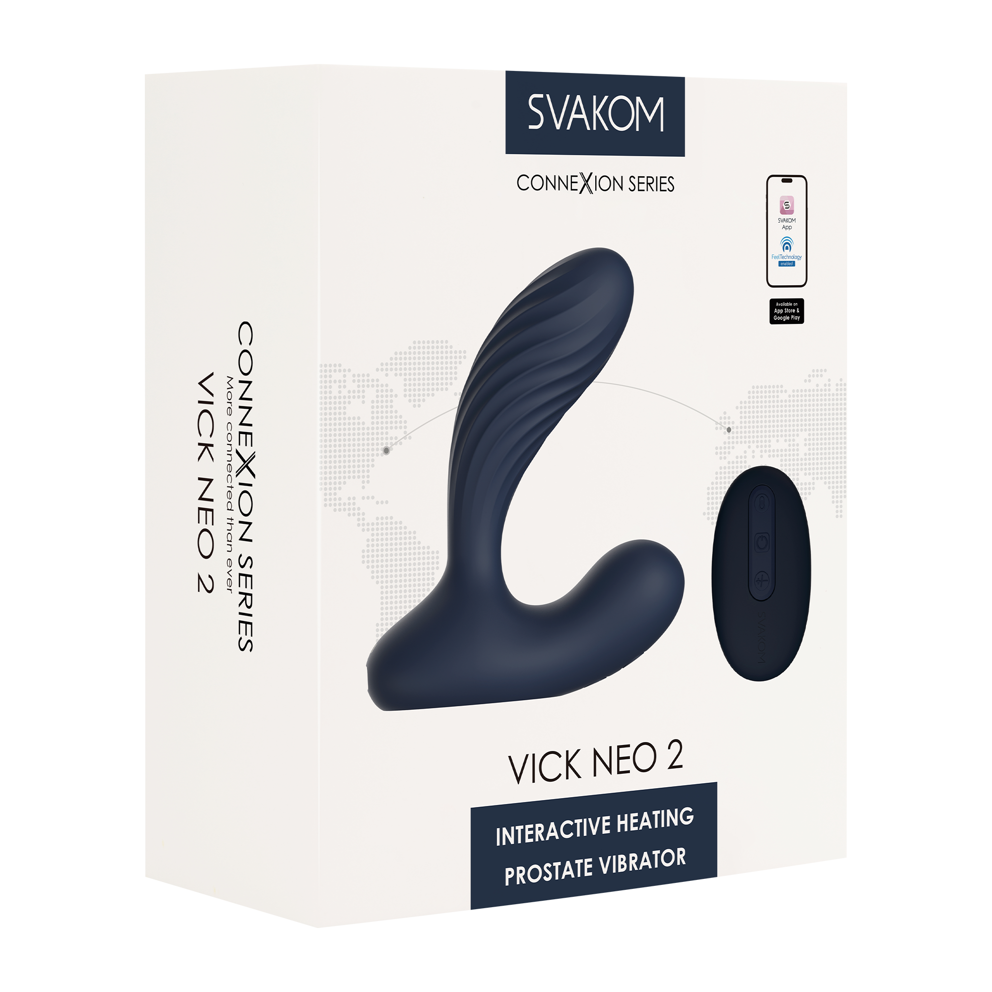 SVAKOM - Vick Neo 2 - Prostaat Vibrator, App Besturing - Marine Blauw