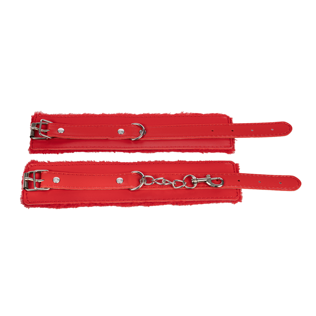 TieMeUp - Handboeien van zacht bont - Rood