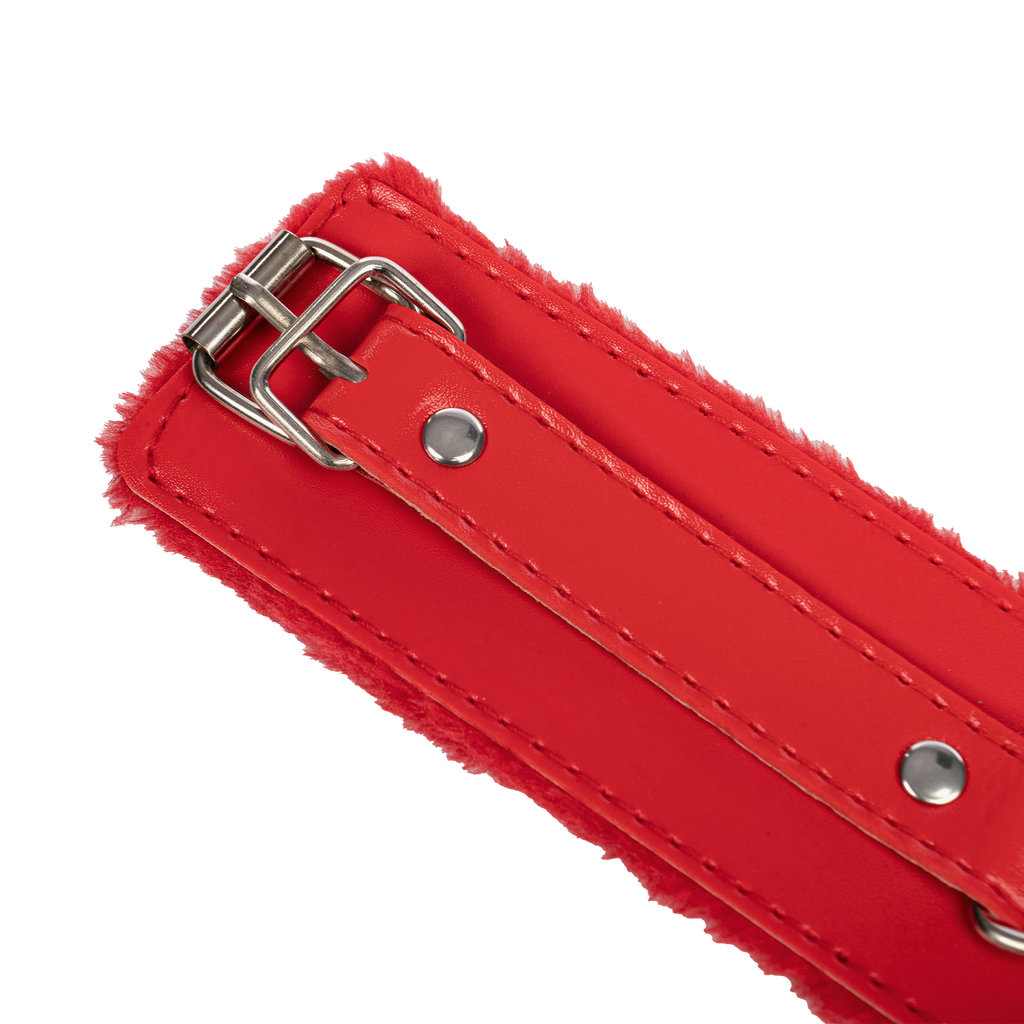 TieMeUp - Handboeien van zacht bont - Rood