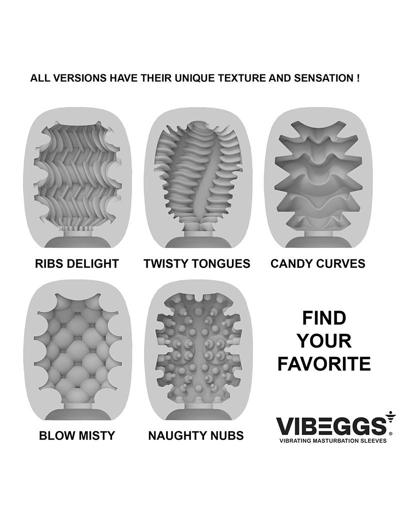 VIBEGGS - Twisty Tongues - Vibrerende Masturbatie Sleeve - Wit