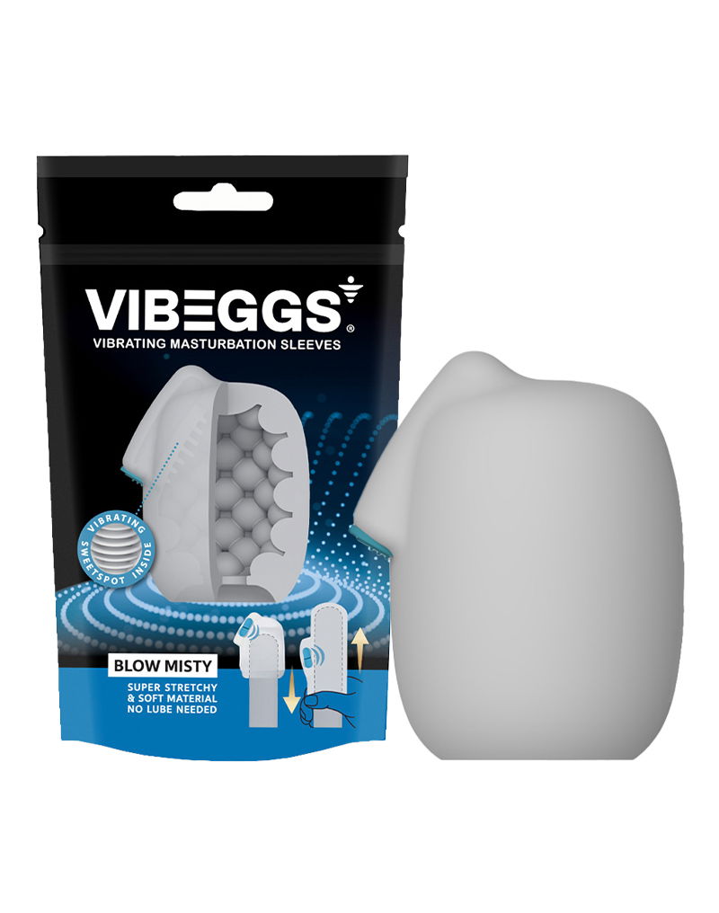 VIBEGGS - Blow Misty - Vibrerende Masturbatie Sleeve - Wit