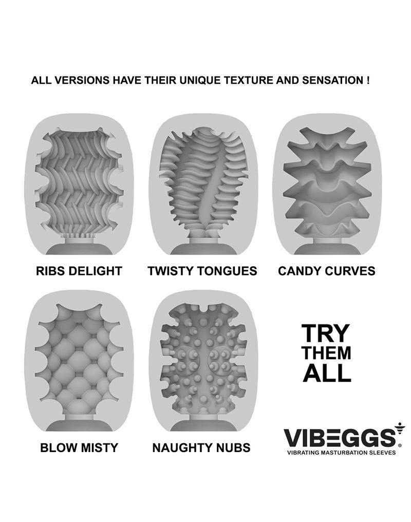 VIBEGGS - Blow Misty - Vibrerende Masturbatie Sleeve - Wit
