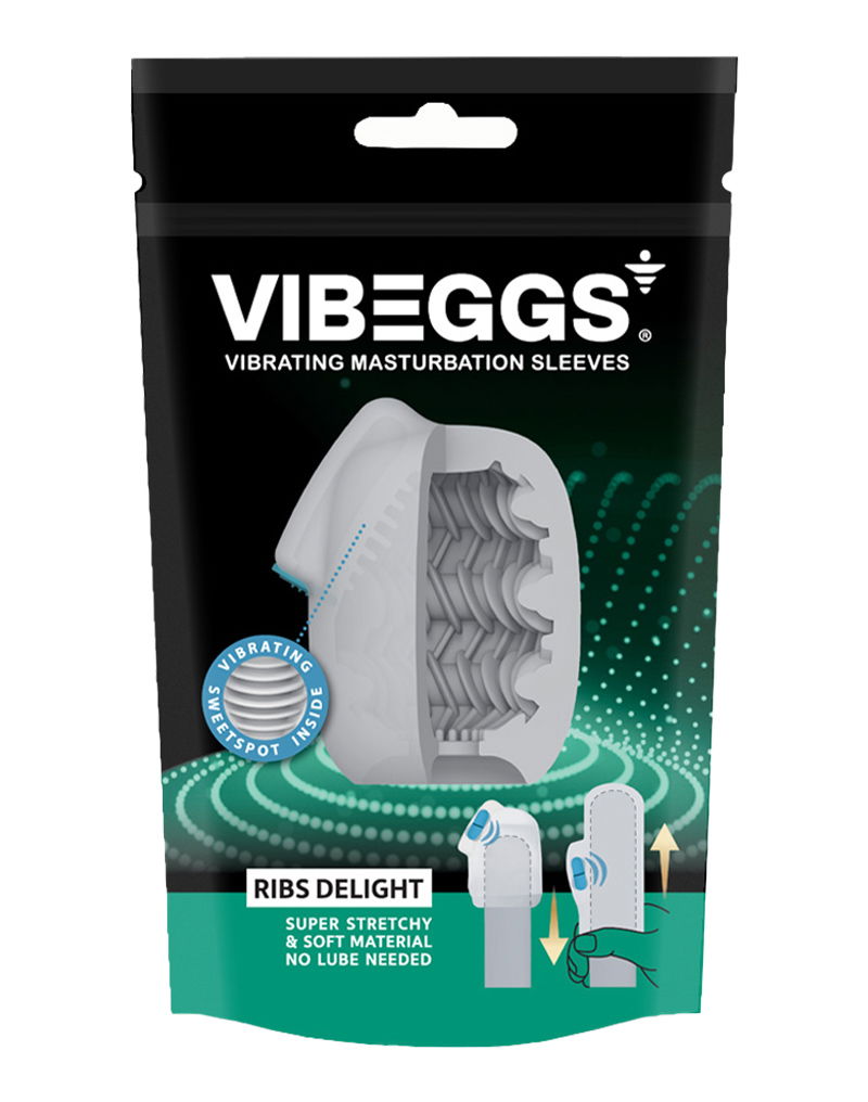 VIBEGGS - Ribs Delight - Vibrerende Masturbatie Sleeve - Wit