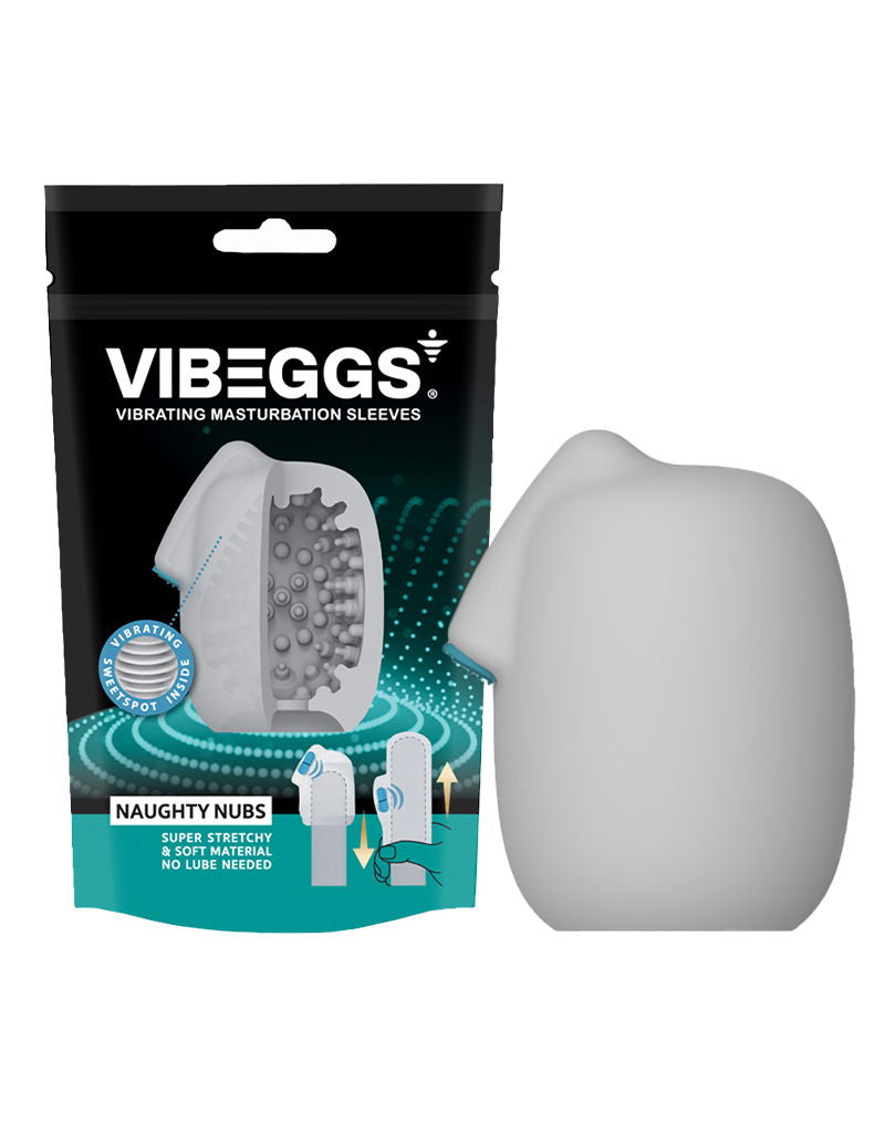 VIBEGGS - Naughty Nubs - Vibrerende Masturbatie Sleeve - Wit