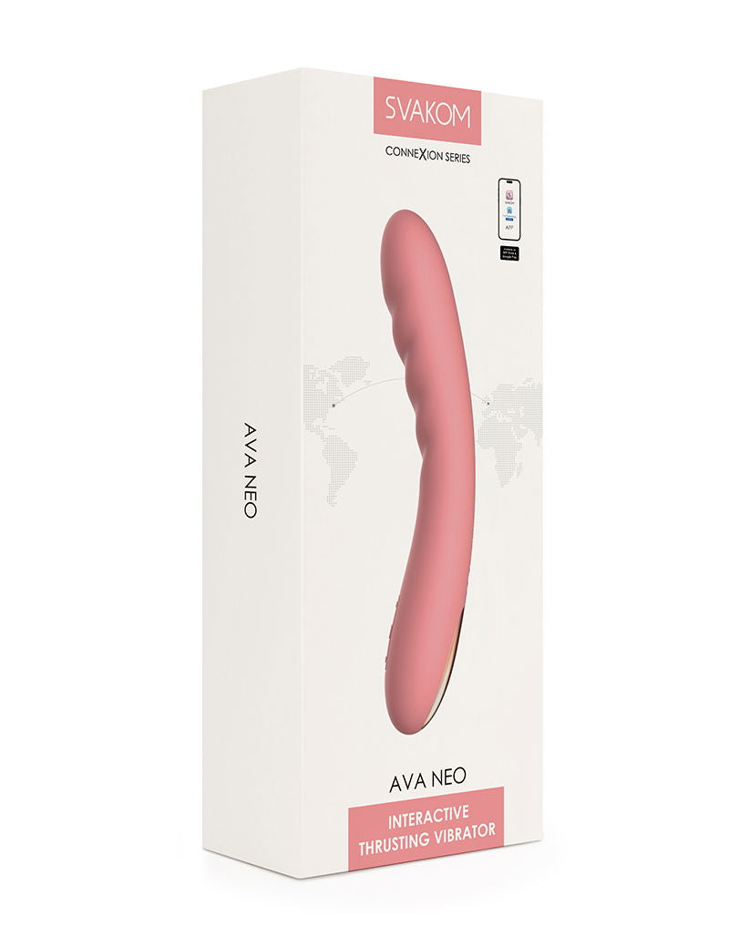 SVAKOM - Ava Neo - Thrusting Vibrator - Peach Pink