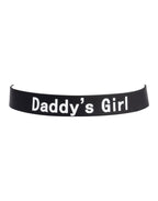 Rimba Latex Play - Halsband met opschrift 'Daddy's Girl' - Zwart & Wit