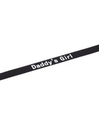 Rimba Latex Play - Halsband met opschrift 'Daddy's Girl' - Zwart & Wit