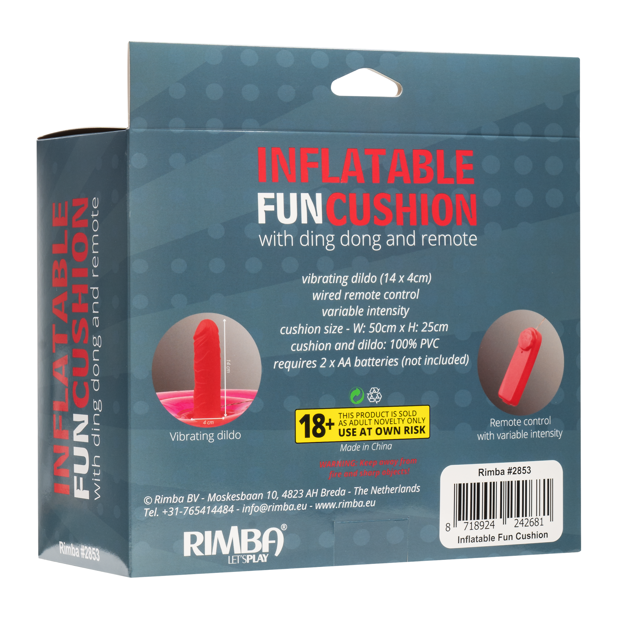 Inflatable Fun Cushion - met Ding Dong en afstandsbediening - Roze