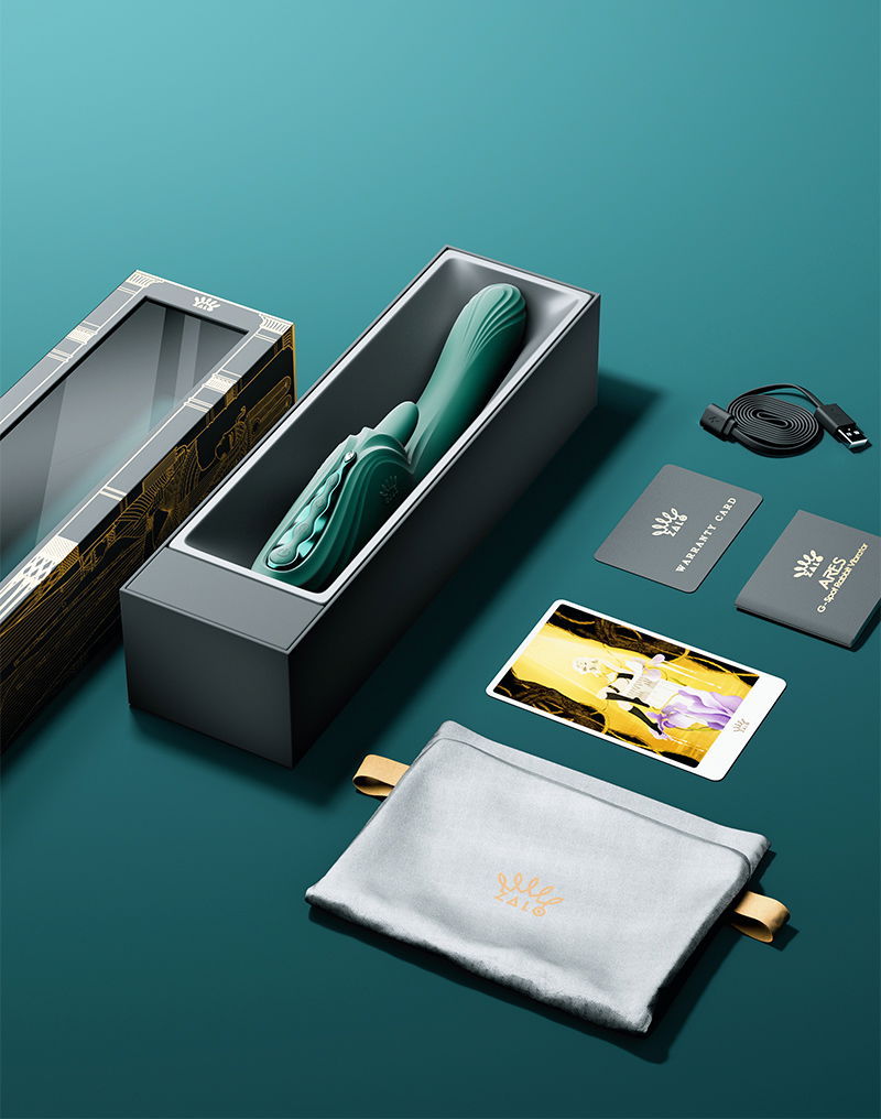 ZALO - Ares - G-Spot Rabbit Vibrator App-Controlled - Turquoise Groen