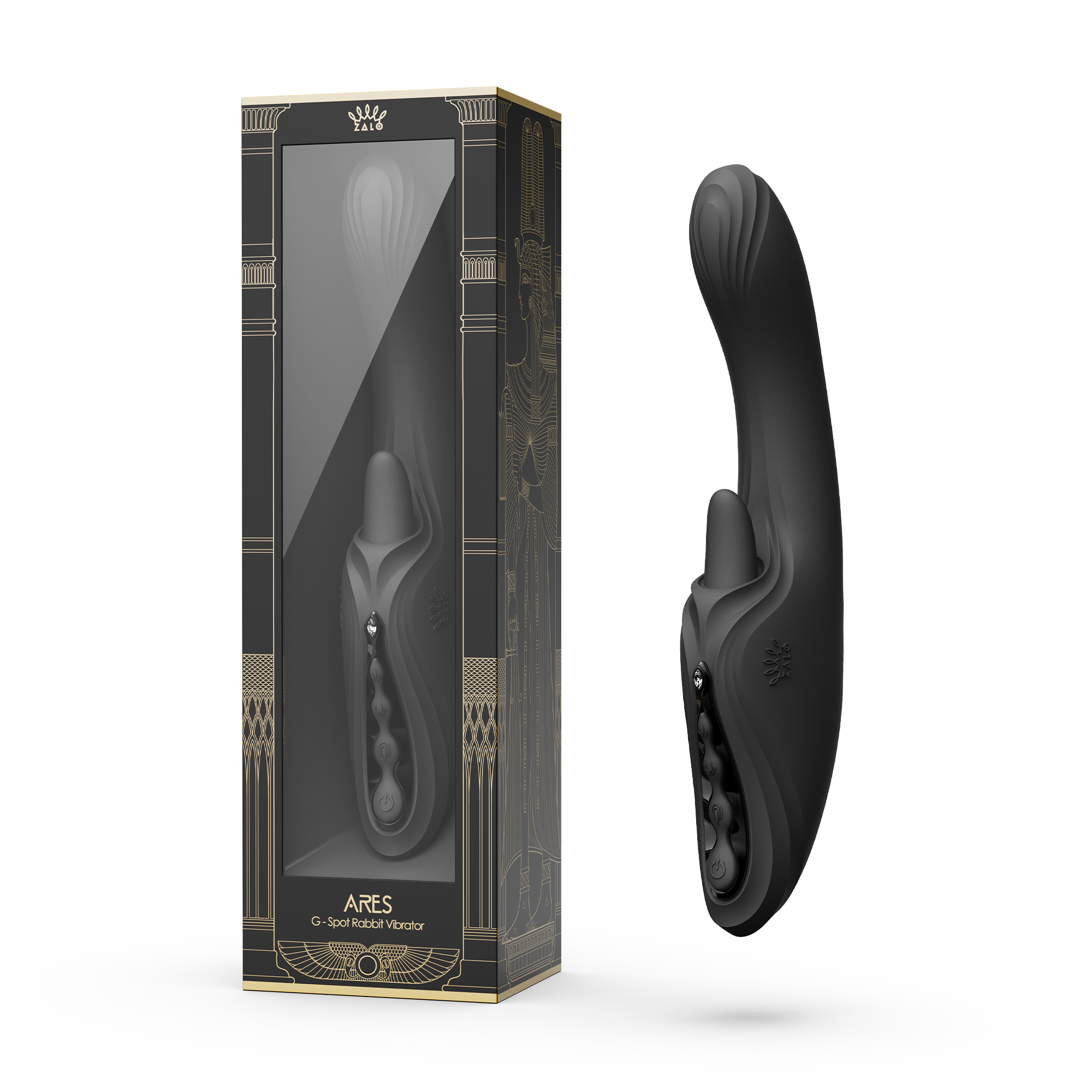 ZALO - Ares - G-Spot Rabbit Vibrator App-Controlled - Obsidian Zwart