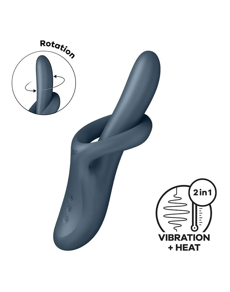 Satisfyer - Heat Flex 4 - Verwarmende Rabbit Vibrator - Grijs
