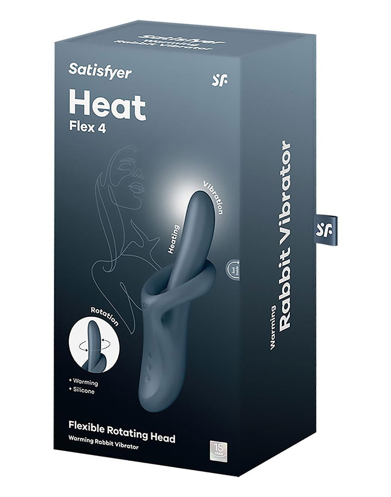 Satisfyer - Heat Flex 4 - Verwarmende Rabbit Vibrator - Grijs