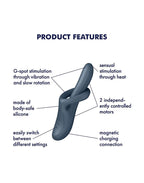 Satisfyer - Heat Flex 4 - Verwarmende Rabbit Vibrator - Grijs