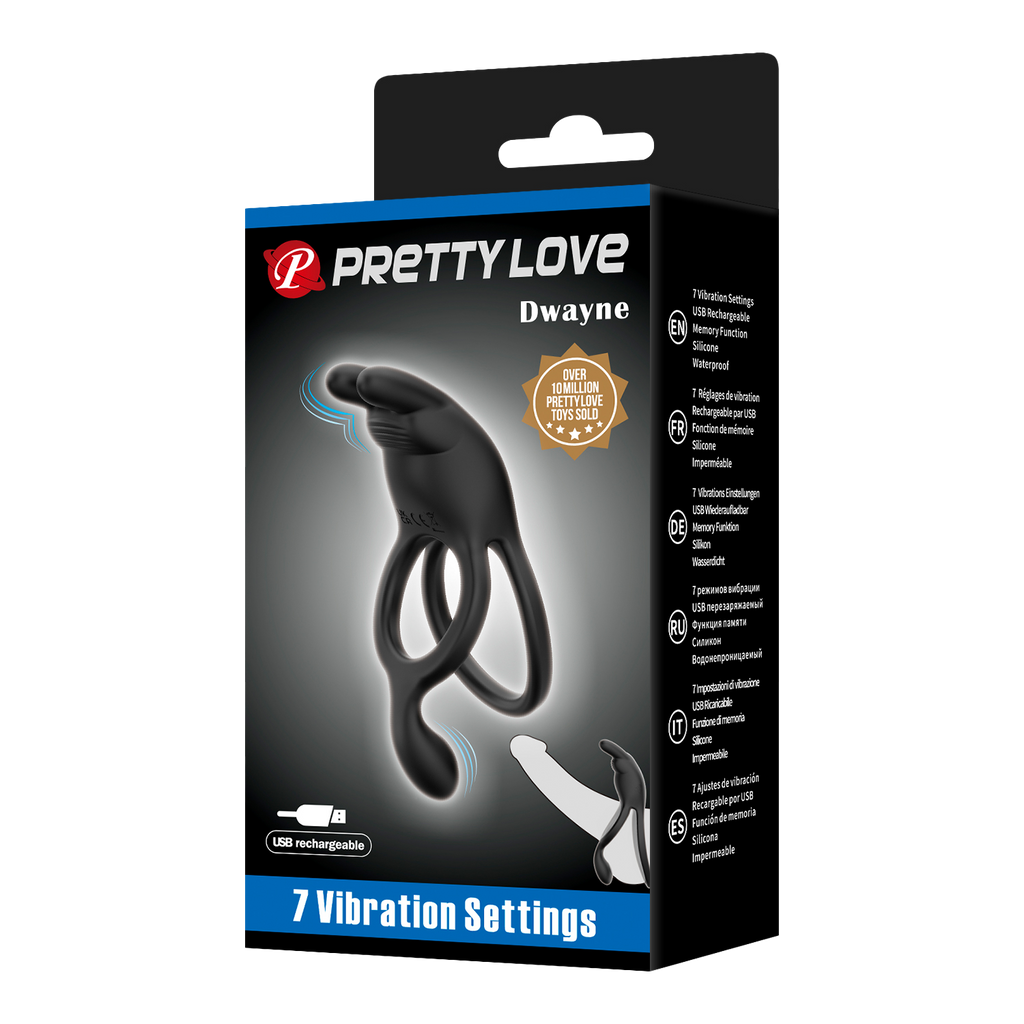 Pretty Love - Seth - Vibrerende penisring - Zwart