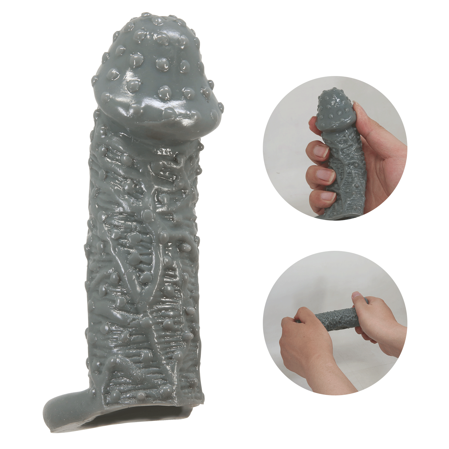 Pretty Love - Fogg - Realistische Penis Sleeve - Donkergrijs