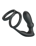 Pretty Love - Emoni - Cock Ring met Butt Plug - Zwart