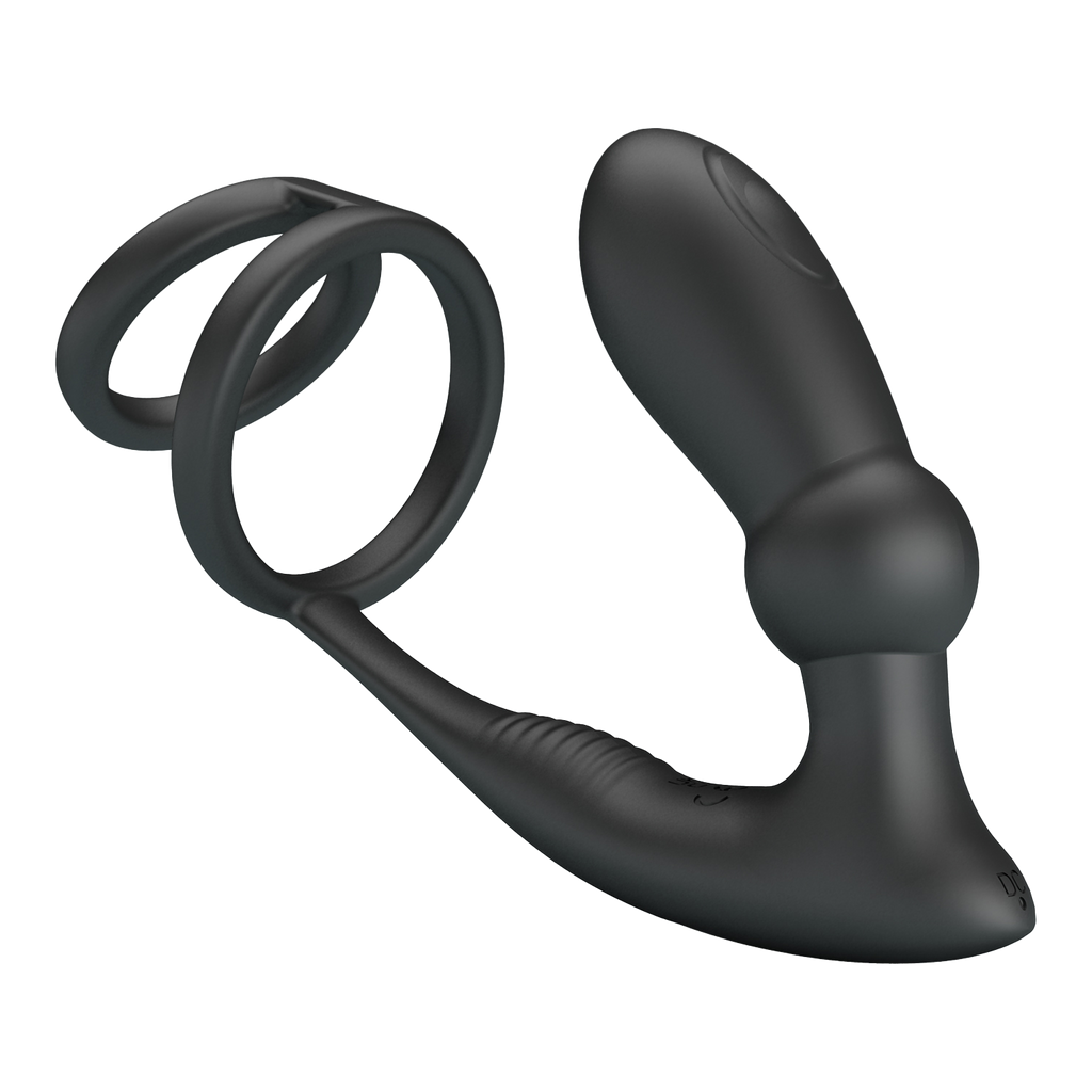 Pretty Love - Emoni - Cock Ring met Butt Plug - Zwart