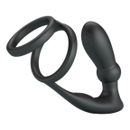 Pretty Love - Emoni - Cock Ring met Butt Plug - Zwart