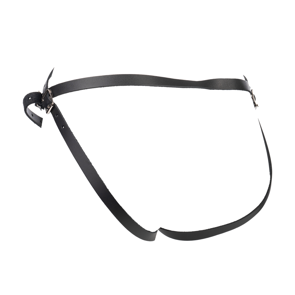 Rimba - Voorbind string met latex dildo (3,5 x 12 cm)