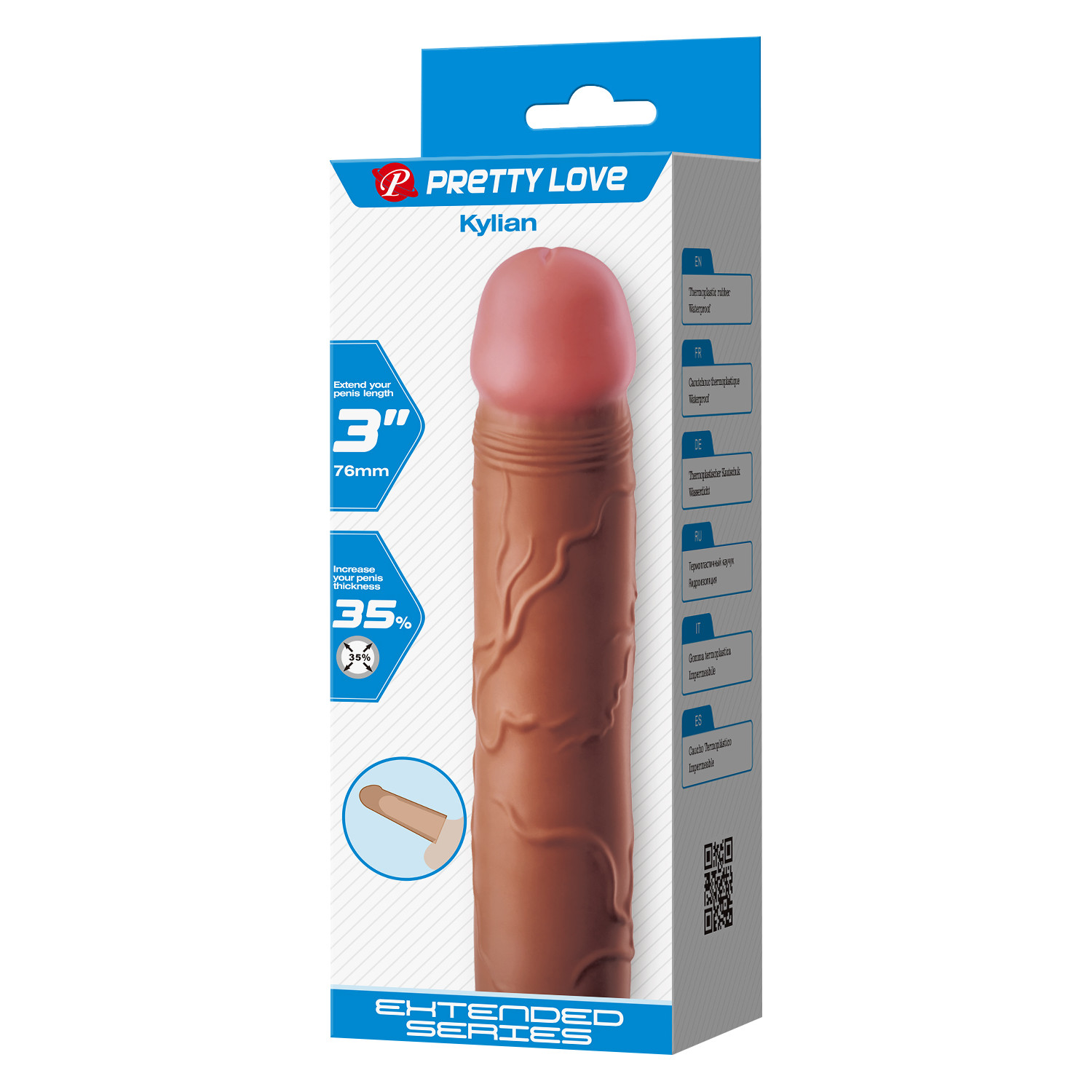 Pretty Love - Kylian - Penisverlenger - 75mm - Bruin