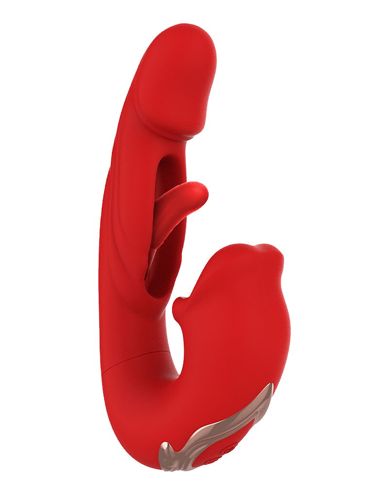 IY - Mouty - Biting & Flipping Rabbit Vibrator met App - Rood