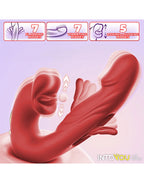 IY - Mouty - Biting & Flipping Rabbit Vibrator met App - Rood