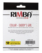 Rimba Latex Play - Halsband met opschrift 'Daddy's Girl' - Zwart & Wit