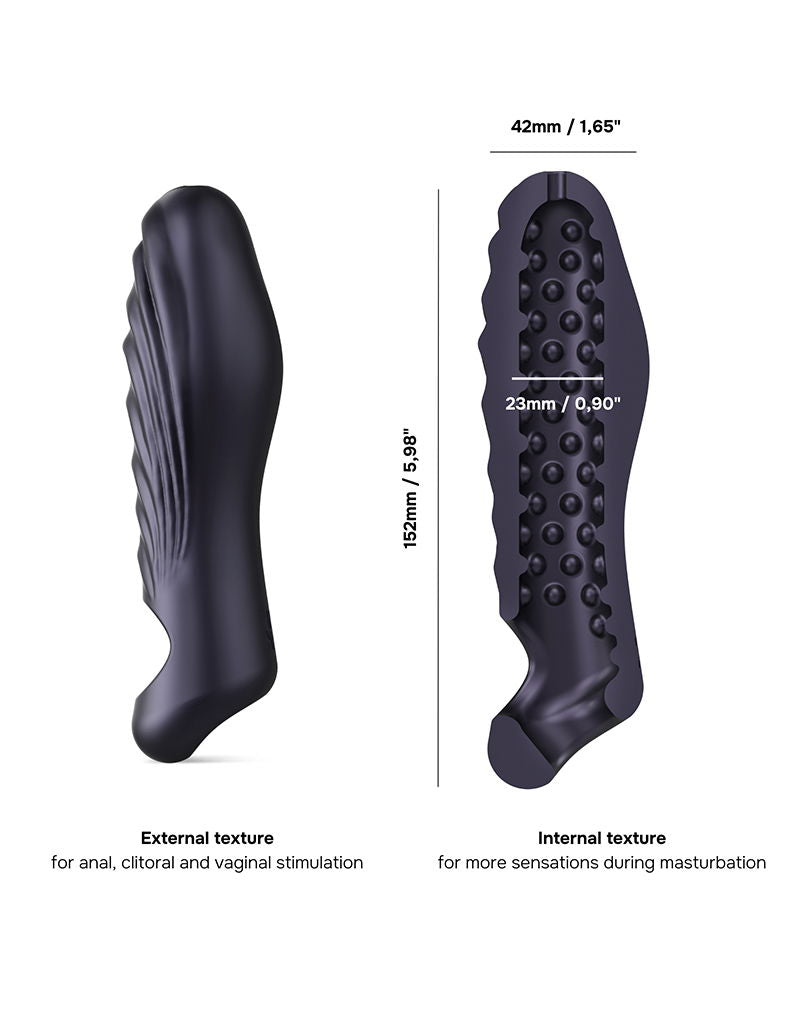 MANWAN - Ryzer - Penis Extender en Zachte Masturbatie Sleeve - Black Plum