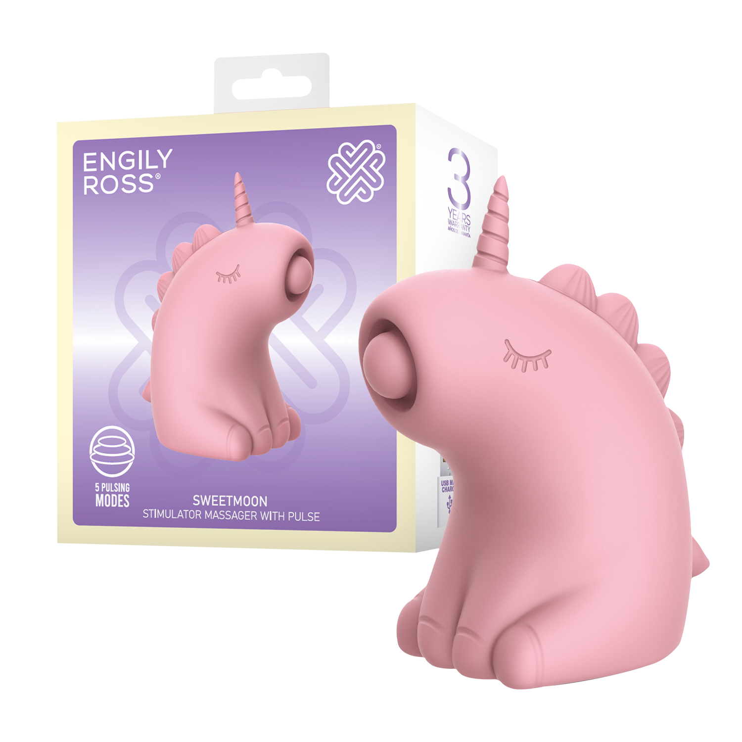 ER - Sweetmoon Unicorn - Massager met Pulse - Zachtroze