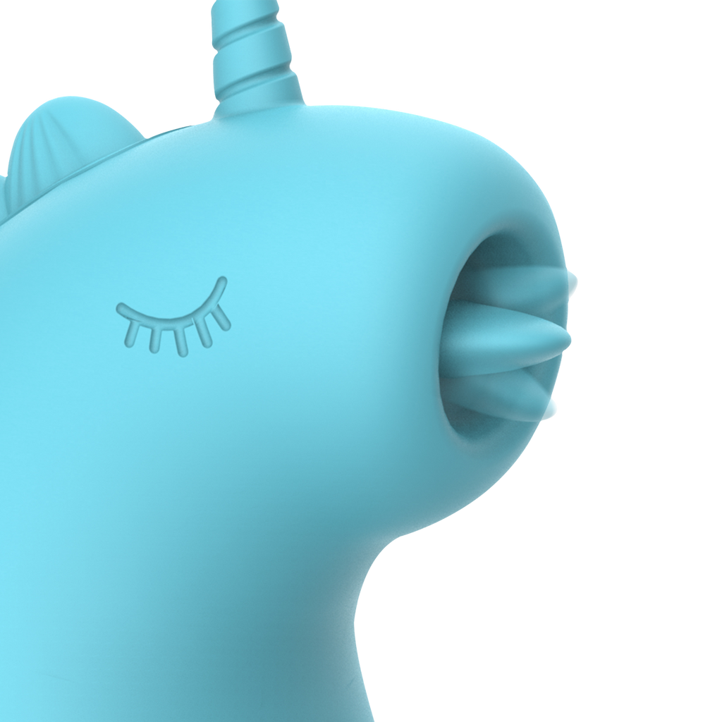 ER - Snowflake Unicorn - Massager met Likkende Tong - Blauw